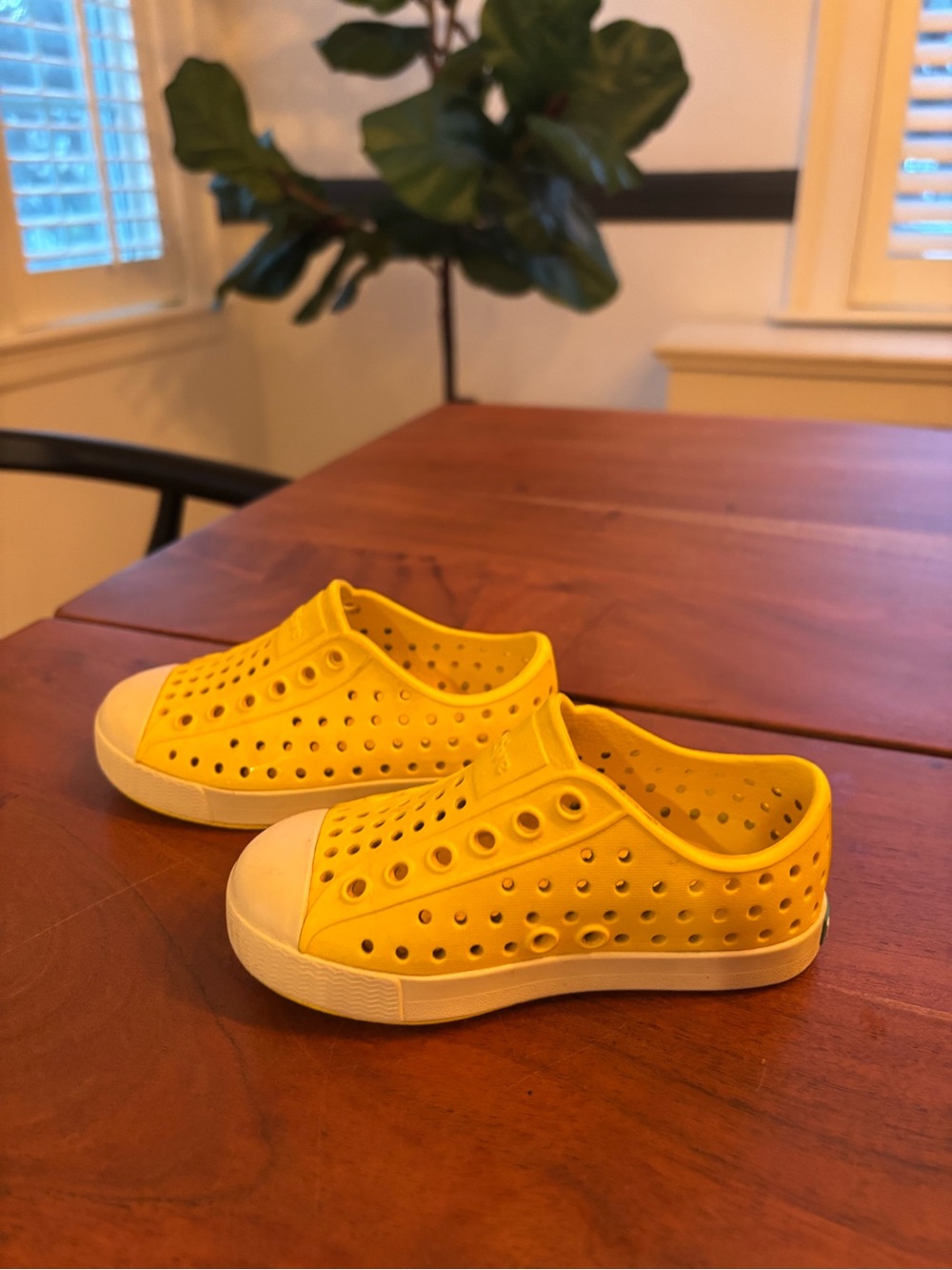 Native size 6 Kids Yellow Slip-On Ventilated Sneakers